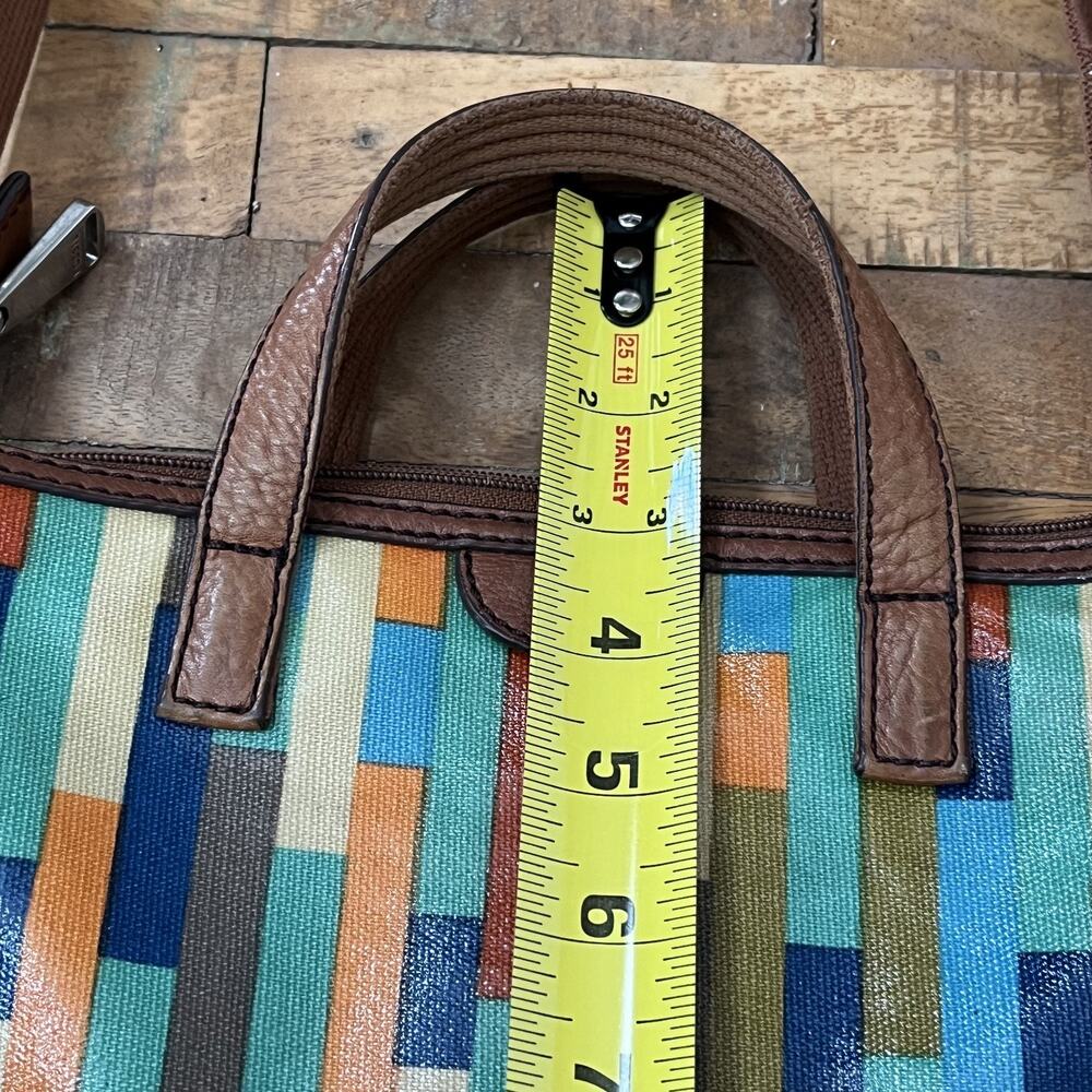 Fossil Key-Per HandBag Crossbody 10.5 in Tall Multi-Colored Geometric Colorblock - Picture 15 of 16